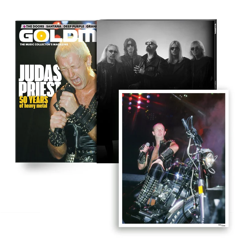 GOLDMINE x JUDAS PRIEST FEB/MAR 2022 ALTERNATE COVER ISSUE WITH HAND-NUMBERED SLIPCASE & PHOTO PRINT - EXCLUSIVE - LTD. 200