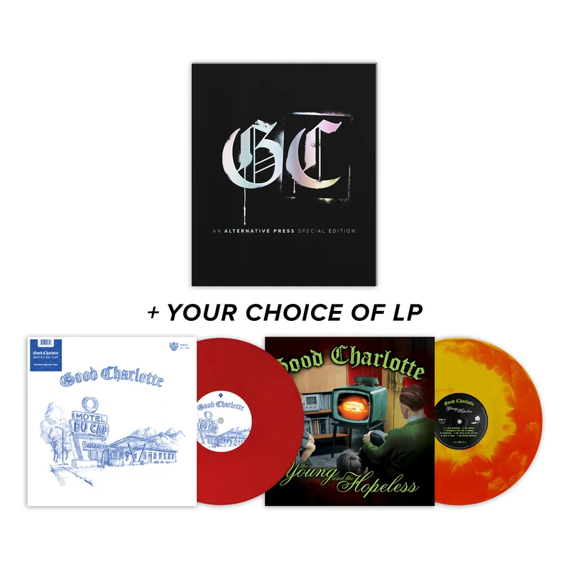 GOOD CHARLOTTE x ALTERNATIVE PRESS SPECIAL COLLECTORS EDITION MAGAZINE + MOTEL DU CAP LP OR 'YOUNG AND THE HOPELESS' LP - EXCLUSIVE