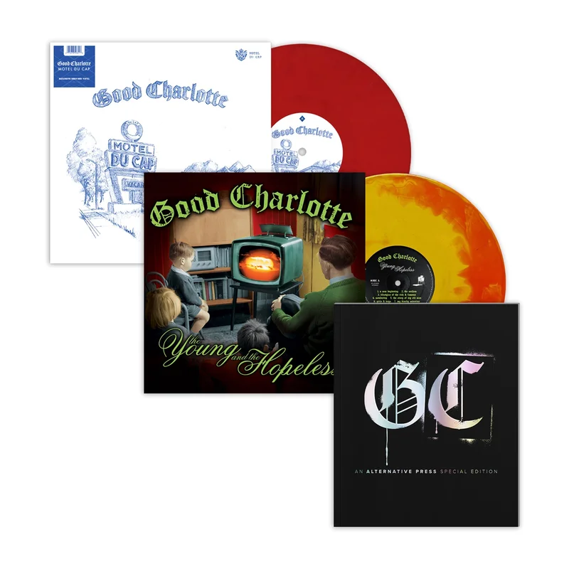 GOOD CHARLOTTE x ALTERNATIVE PRESS SPECIAL COLLECTORS EDITION MAGAZINE + MOTEL DU CAP LP & 'THE YOUNG AND THE HOPELESS' LP - EXCLUSIVE