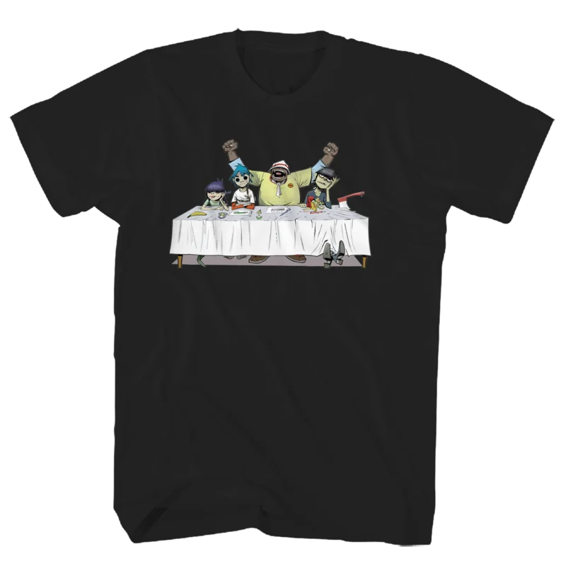 GORILLAZ DINNER TABLE BLACK TEE BLACK