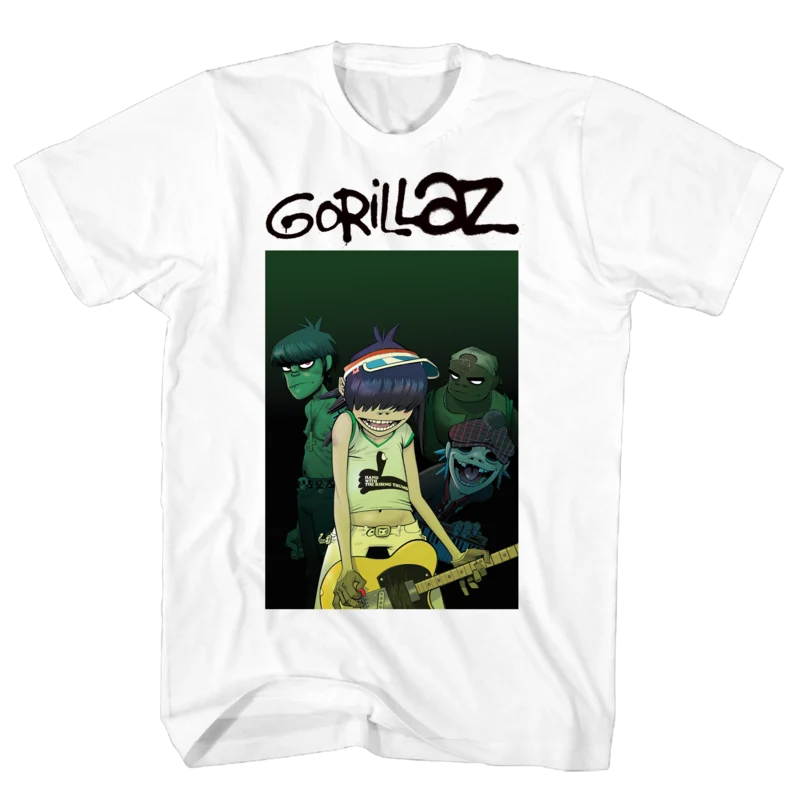 GORILLAZ WIRED COVER FADED WHITE TEE WHITE