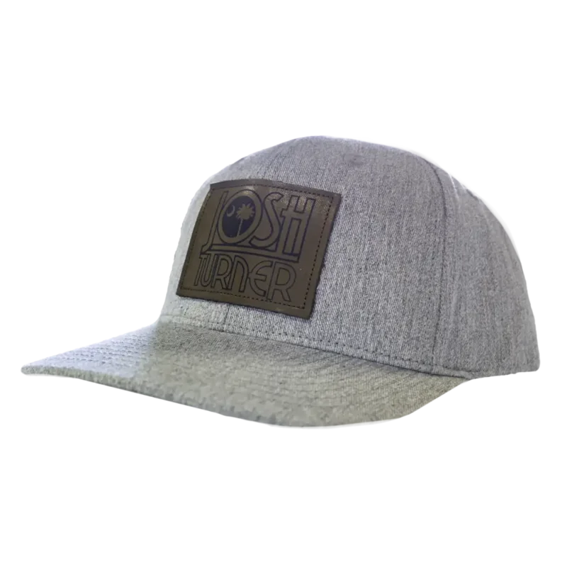 Gray Leather Patch Hat