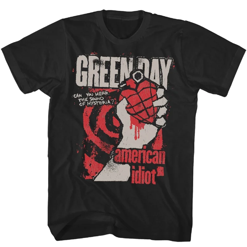 GREEN DAY AMERICAN IDIOT HYSTERIA T-SHIRTS black