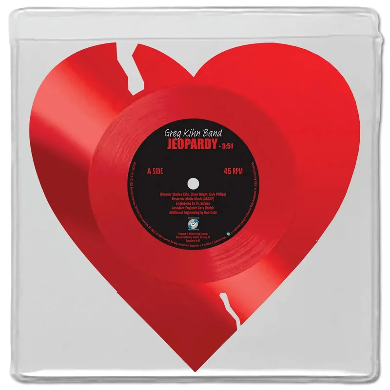 GREG KIHN BAND - JEOPARDY / THE BREAKUP SONG (THEY DON'T WRITE 'EM) - RED BROKEN HEART-SHAPED - VINYL SINGLE