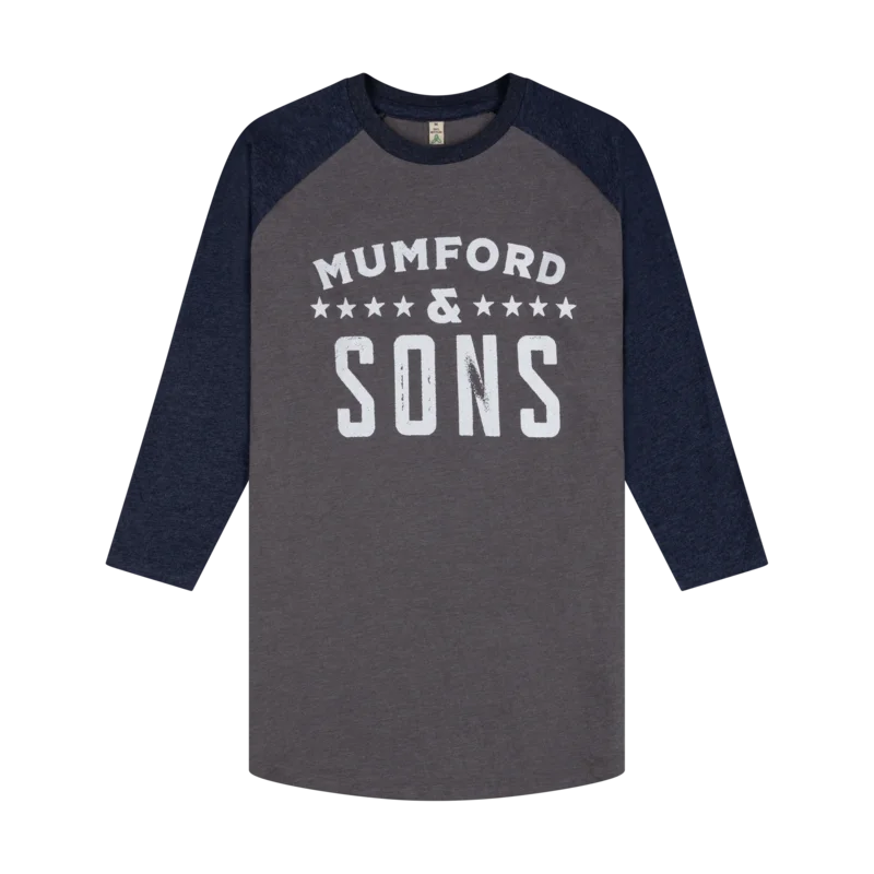 Grey Classic Logo Red Print Raglan T-Shirt