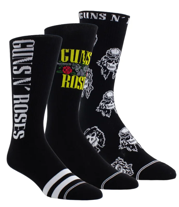 GUNS N ROSES '3 PACK' CREW SOCKS