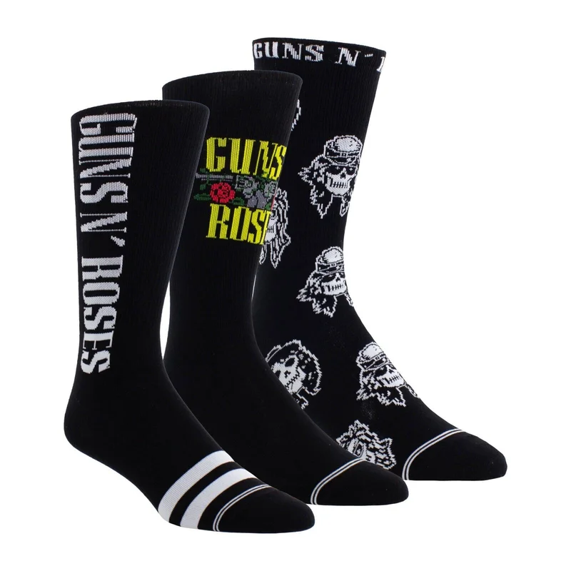 GUNS N ROSES - 3 PACK SKELETON LOGO SOCKS