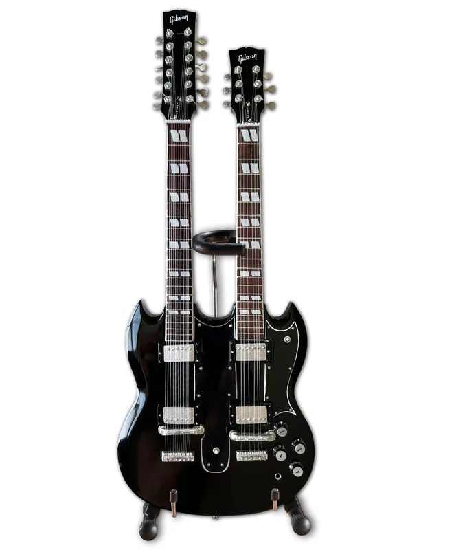 GUNS N' ROSES - SLASH - GIBSON 1966 EDS-1275 DOUBLENECK AGED MINI GUITAR
