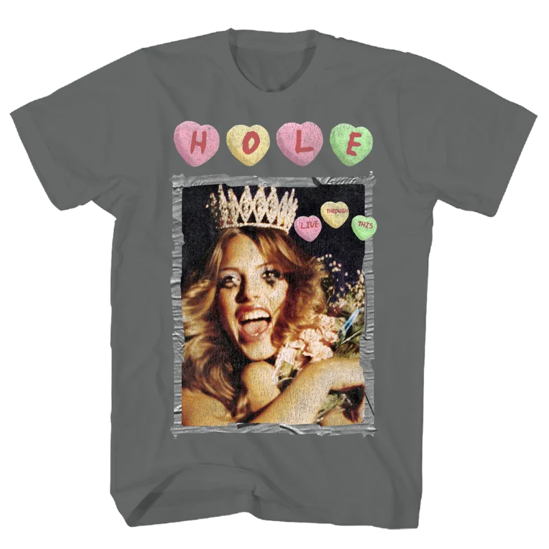 HOLE LIVE THROUGH THIS CHARCOAL T-SHIRT CHARCOAL