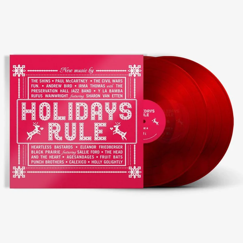 'HOLIDAYS RULE' RED 2LP - SHINS, PAUL MCCARTNEY, RUFUS WAINWRIGHT, FRUIT BATS & MORE - RED