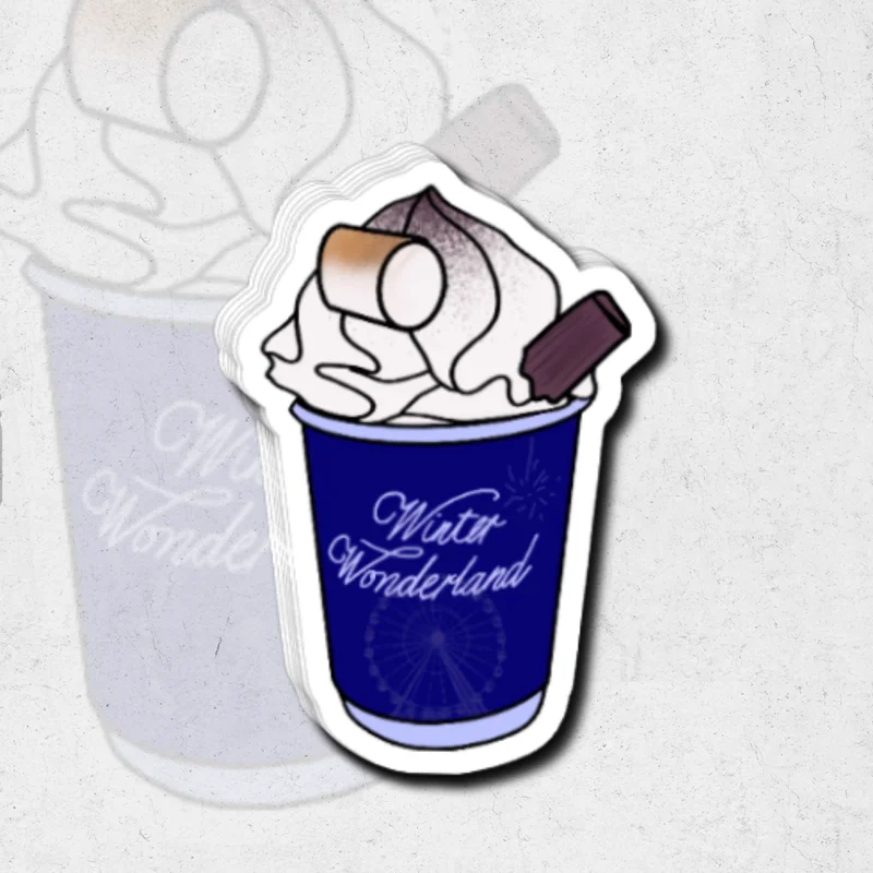 Hot chocolate (winter wonderland collection) sk exclusive  - glossy vinyl sticker