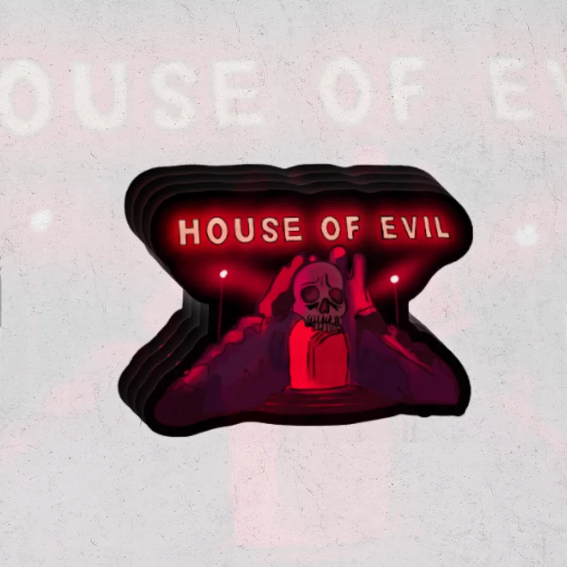 House of evil  (winter wonderland collection) sk exclusive  - glossy vinyl sticker