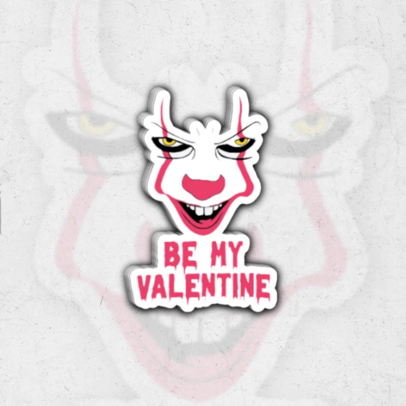 IT be my valentine - glossy vinyl sticker