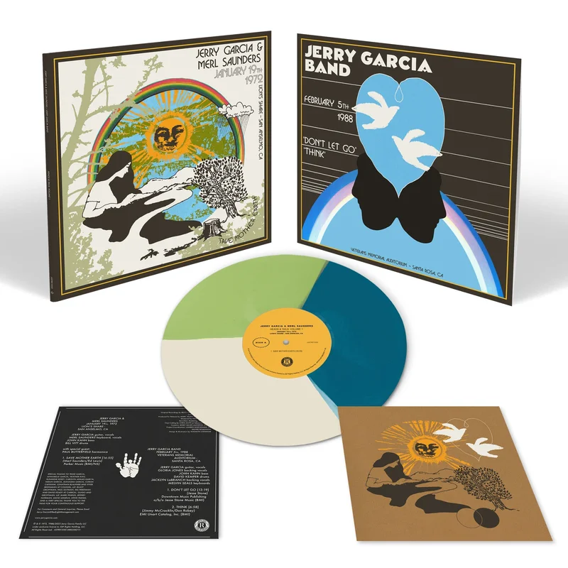 JERRY GARCIA & MERL SAUNDERS / JGB HEADS & TAILS VOLUME 1 LP - LTD. 600 - BLUE/WHITE/GREEN