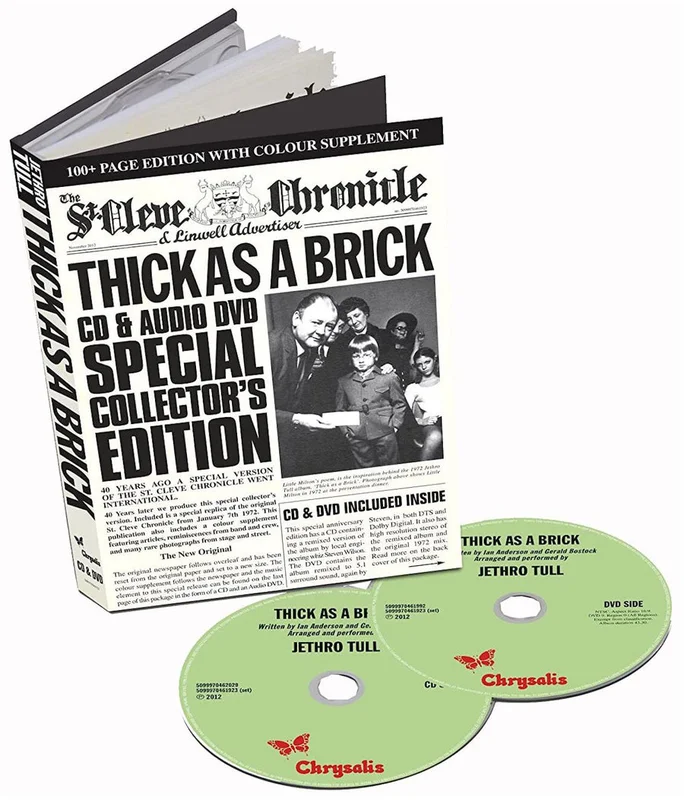 JETHRO TULL 'THICK AS A BRICK' 40TH ANNIVERSARY SPECIAL EDITION CD + DVD