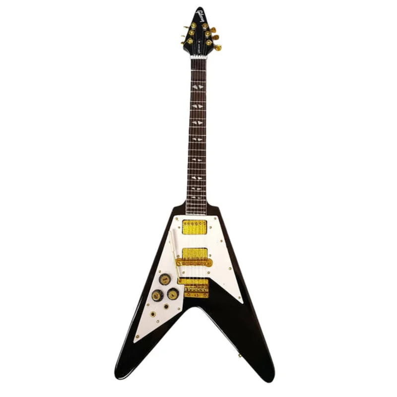 JIMI HENDRIX - GIBSON 1969 FLYING V LEFT-HANDED EBONY FINISH - MINI GUITAR