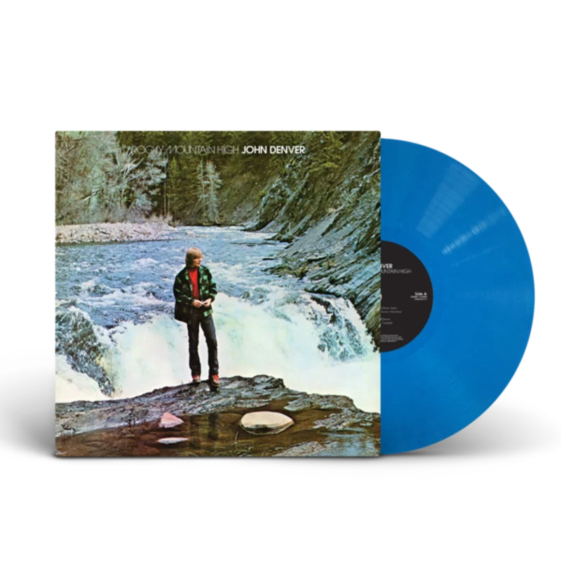 JOHN DENVER 'ROCKY MOUNTAIN HIGH LP - 50TH ANNIVERSARY EDITION - TRANSPARENT BLUE