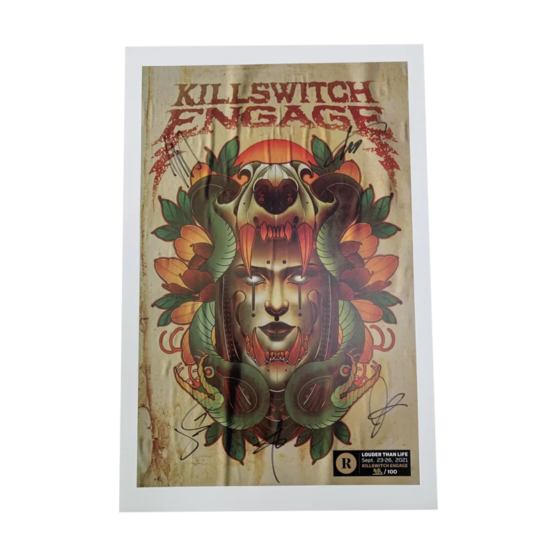 KILLSWITCH ENGAGE X REVOLVER X LOUDER THAN LIFE - SIGNED FESTIVAL POSTER