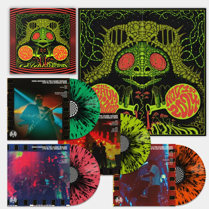 KING GIZZARD & THE LIZARD WIZARD 'KING GIZZARD - LIVE IN LOS ANGELES 24' 4LP BOX SET - NEON SPLATTER