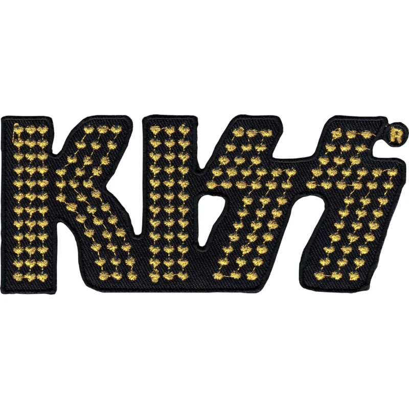 KISS - LOGO - GOLD STUDDED PATCH