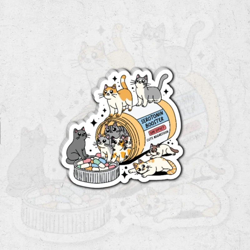 Kitties Booster - glossy vinyl sticker