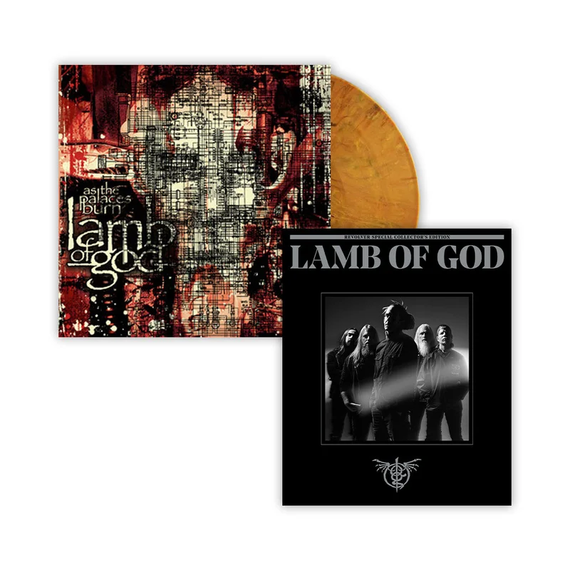 LAMB OF GOD AS THE PALACES BURN LP + "BAND COVER" SPECIAL COLLECTOR'S EDITION DELUXE MAGAZINE -  EXCLUSIVE - LTD. 500 - ORANGE RUST
