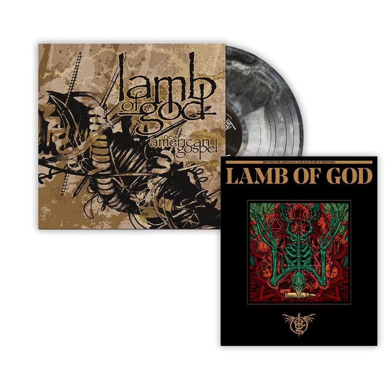 LAMB OF GOD NEW AMERICAN GOSPEL LP + 'WARBIRD' COVER SPECIAL COLLECTOR'S EDITION DELUXE MAGAZINE - EXCLUSIVE - LTD. 500 - BLACK/WHITE/NEBULA