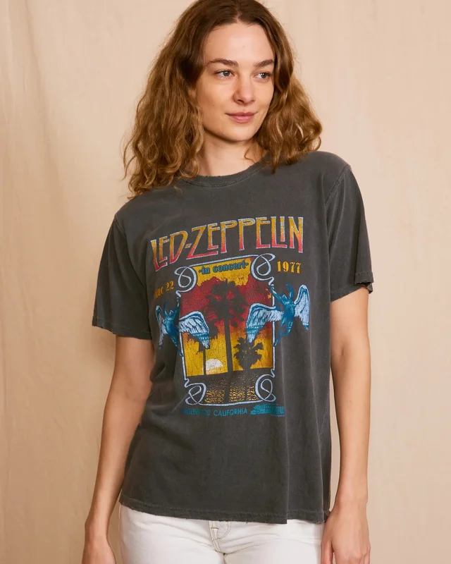 LED ZEPPELIN - INGLEWOOD SUNKISSED GRAY T-SHIRT Vintage Black