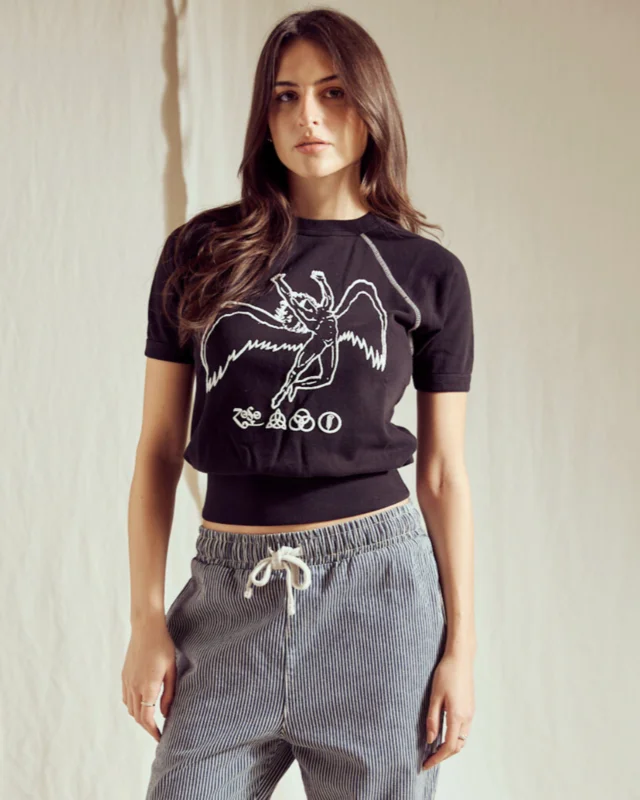 LED ZEPPELIN - SHORT SLEEVE ICARUS RAGLAN Black