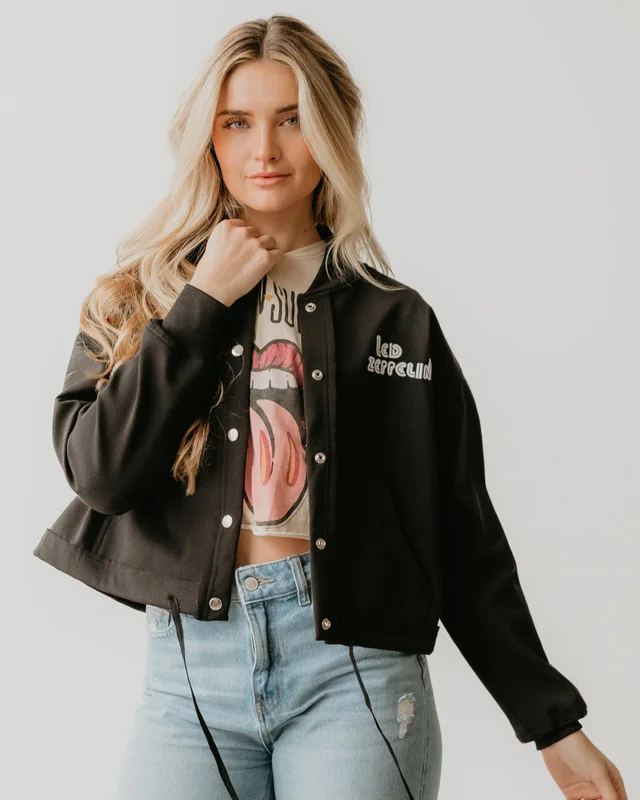 LED ZEPPELIN - VARSITY JACKET Black