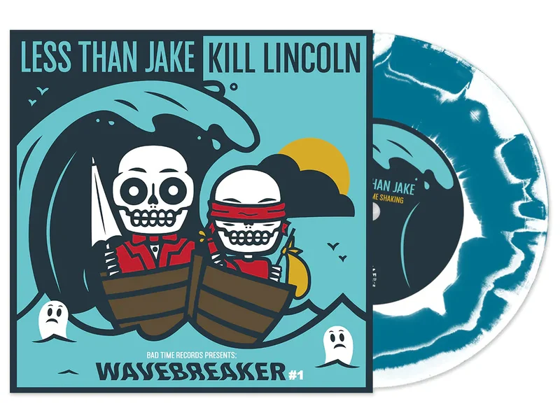 LESS THAN JAKE / KILL LINCOLN WAVEBREAKER #1 7" EP - AQUA BLUE/WHITE/SWIRL