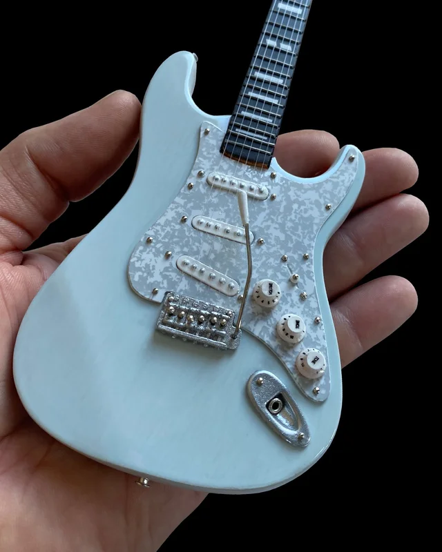 LICENSED KENNY WAYNE SHEPHERD MINI FENDER STRAT TRANSPARENT FADED SONIC BLUE GUITAR MODEL