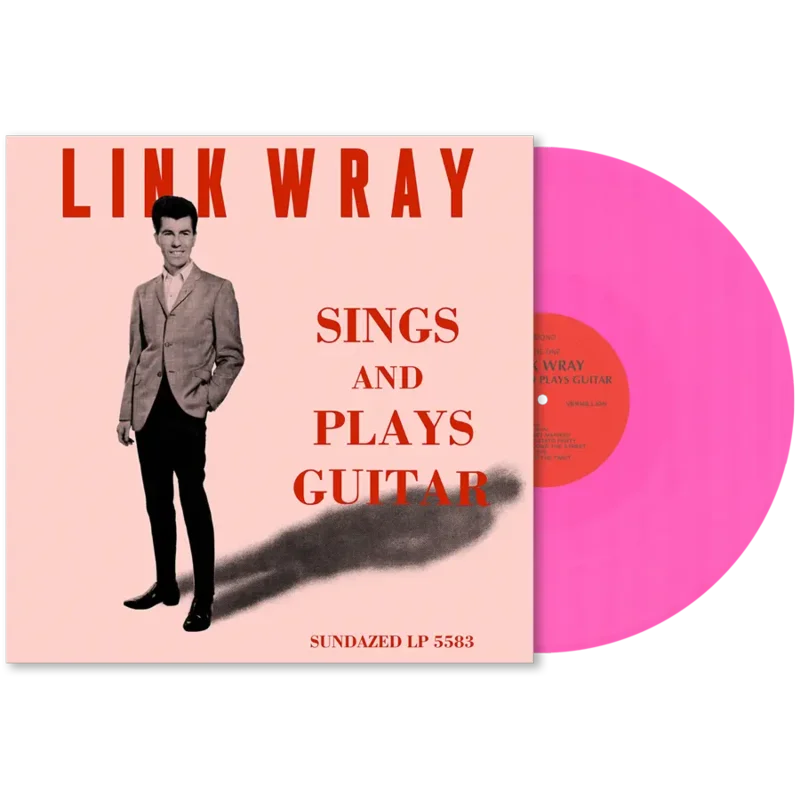 LINK WRAY - SINGS AND PLAYS GUITAR - BABY DOLL PINK COLOR - VINYL LP