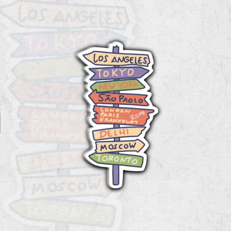 Location Sign - glossy vinyl sticker