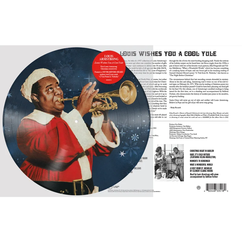 LOUIS ARMSTRONG 'LOUIS WISHES YOU A COOL YULE' LP - PICTURE DISC