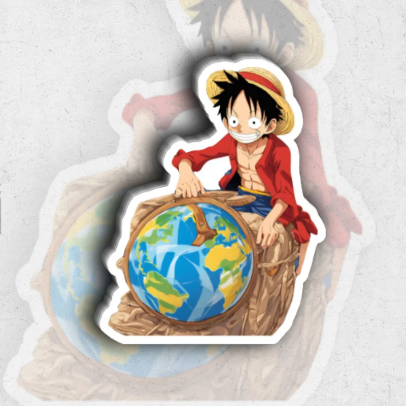 Luffy one piece traveling (Sk exclusive) - glossy vinyl sticker