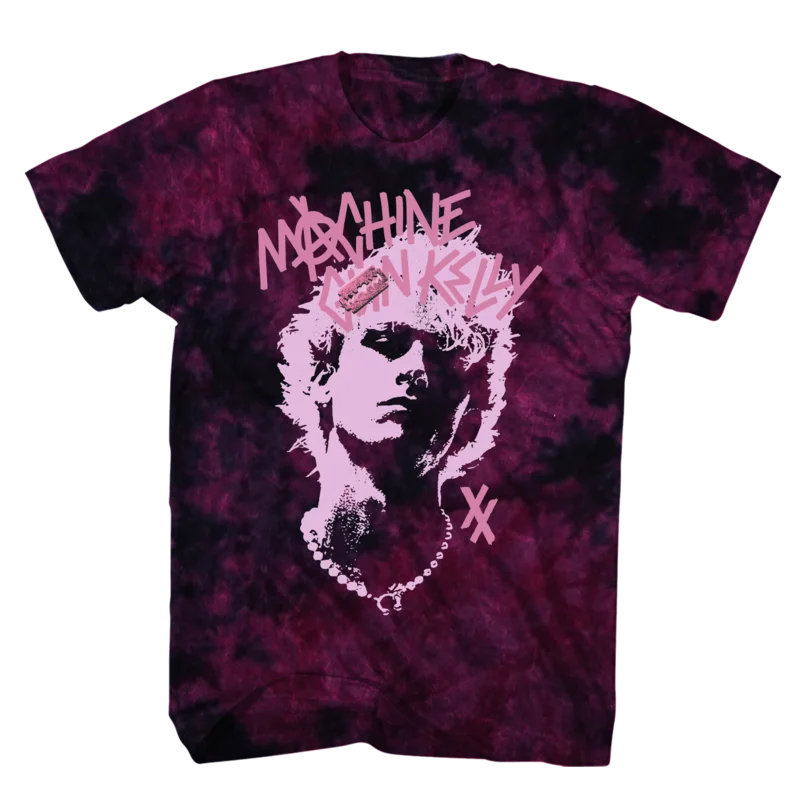 MACHINE GUN KELLY SILOUETTE PORTRAIT PINK/BLACK CRYSTAL WASH PINK/BLACK