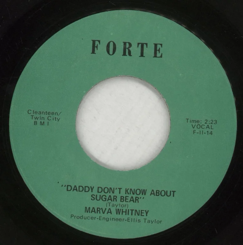 Marva Whitney Daddy Don't Know About Sugar Bear / We Need More (But Somebody Gotta Sacrifice) US 7" vinyl