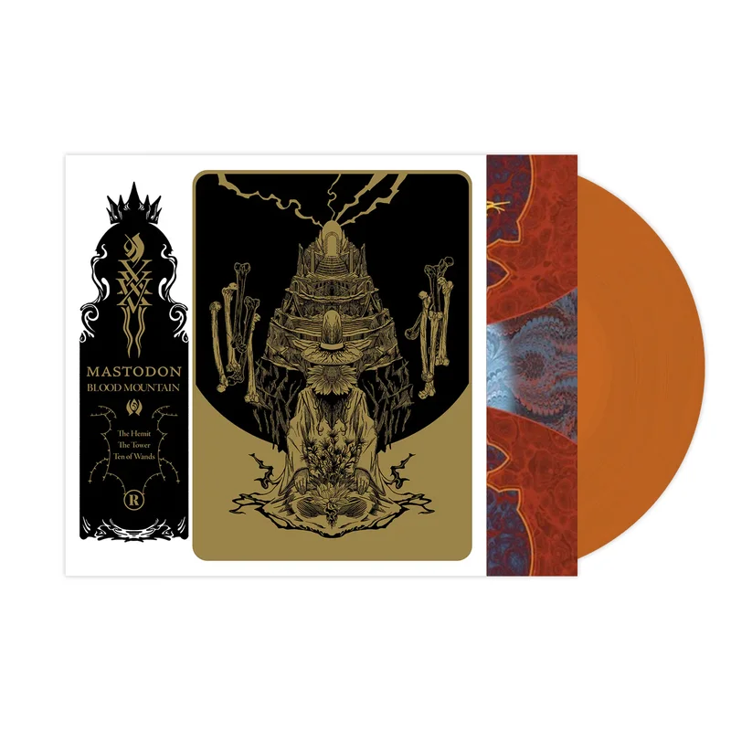 MASTODON BLOOD MOUNTAIN LP (Exclusive  Orange Vinyl) w/ SIGNED 12"x12" PAUL ROMANO PRINT