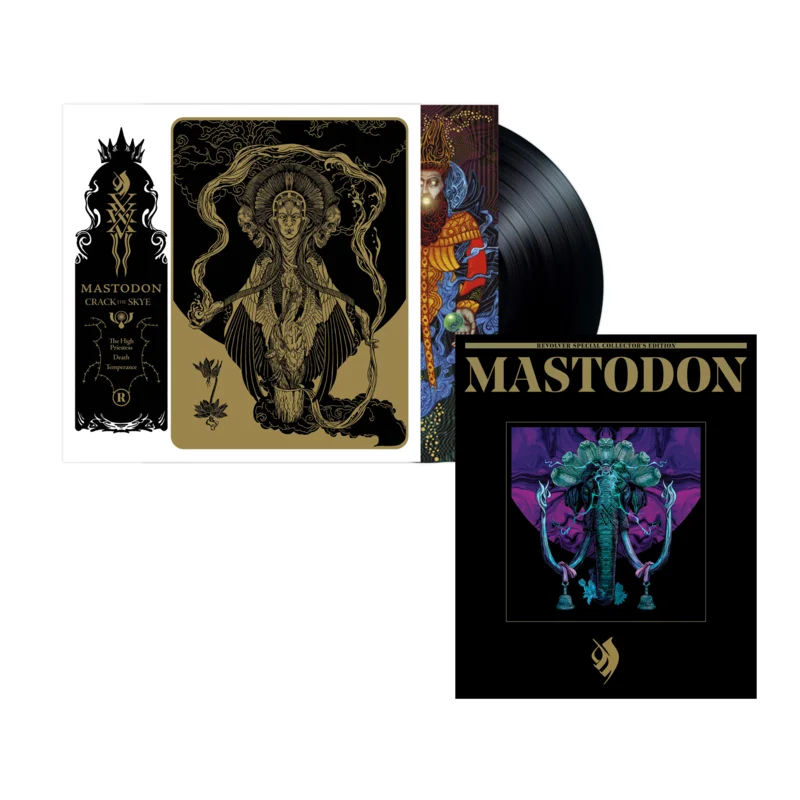 MASTODON CRACK THE SKYE LP w/ SIGNED 12"x12" PAUL ROMANO PRINT & COLLECTORS EDITION MAGAZINE