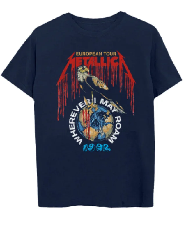 METALLICA 'WHEREVER I MAY ROAM 92 TOUR RED LOGO' T-SHIRT