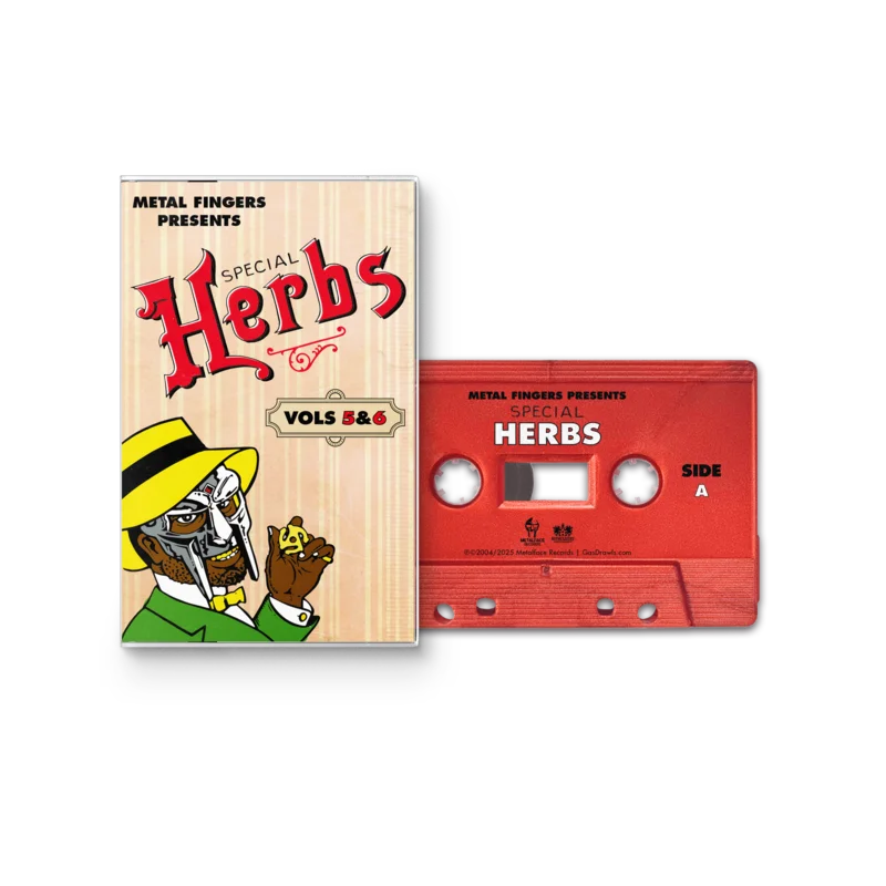 MF DOOM 'METAL FINGERS PRESENTS: SPECIAL HERBS VOL. 5 & 6' CASSETTE - APPLE RED