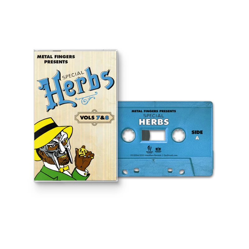MF DOOM 'METAL FINGERS PRESENTS: SPECIAL HERBS VOL. 7 & 8' CASSETTE - SKY BLUE