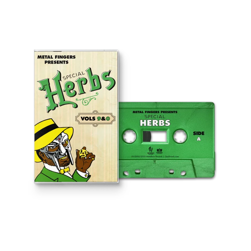 MF DOOM 'METAL FINGERS PRESENTS: SPECIAL HERBS VOL. 9 & 0' CASSETTE - EVERGREEN