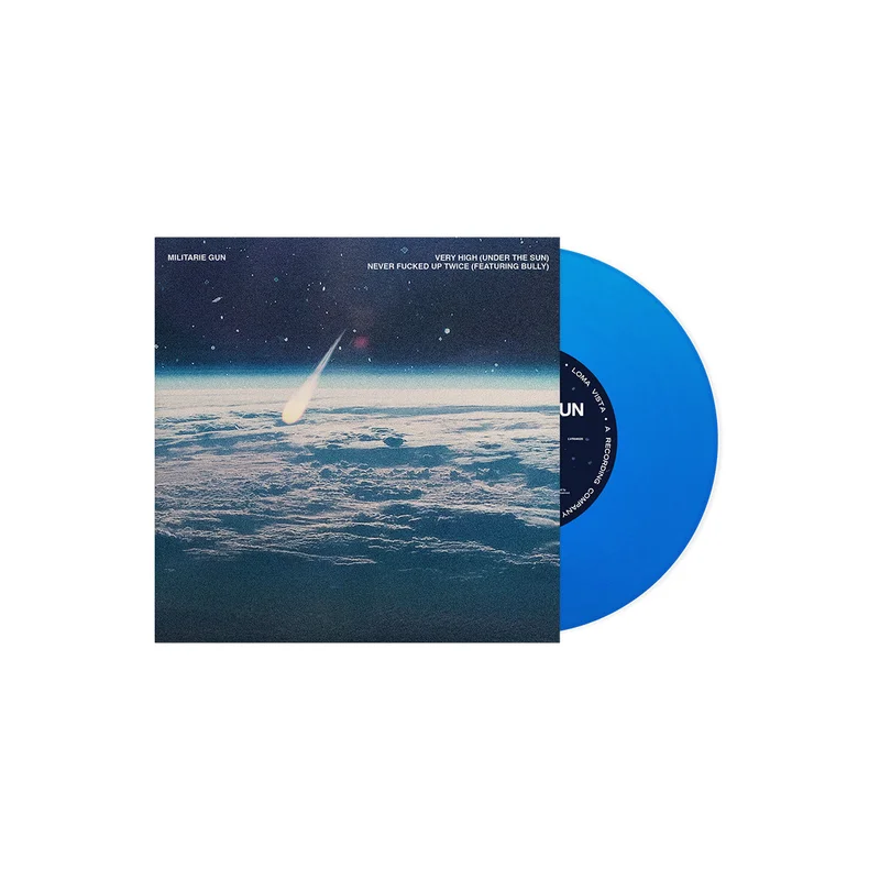 MILITARIE GUN VERY HIGH / NEVER F*CKED UP 7" SINGLE - LTD. 500 - TRANSPARENT BLUE