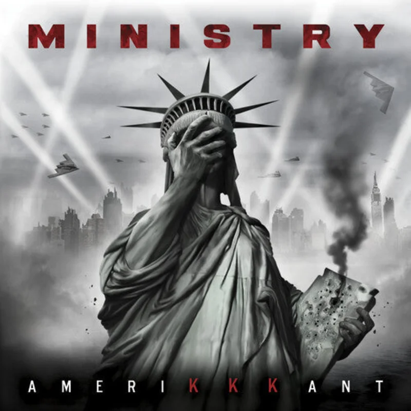 MINISTRY 'AMERIKKKANT' LP - GREY/BLACK/WHITE SPLATTER