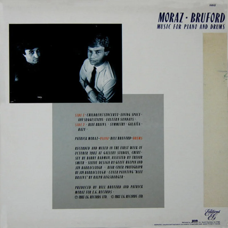 Moraz / Bruford: Music For Piano And Drums 12"