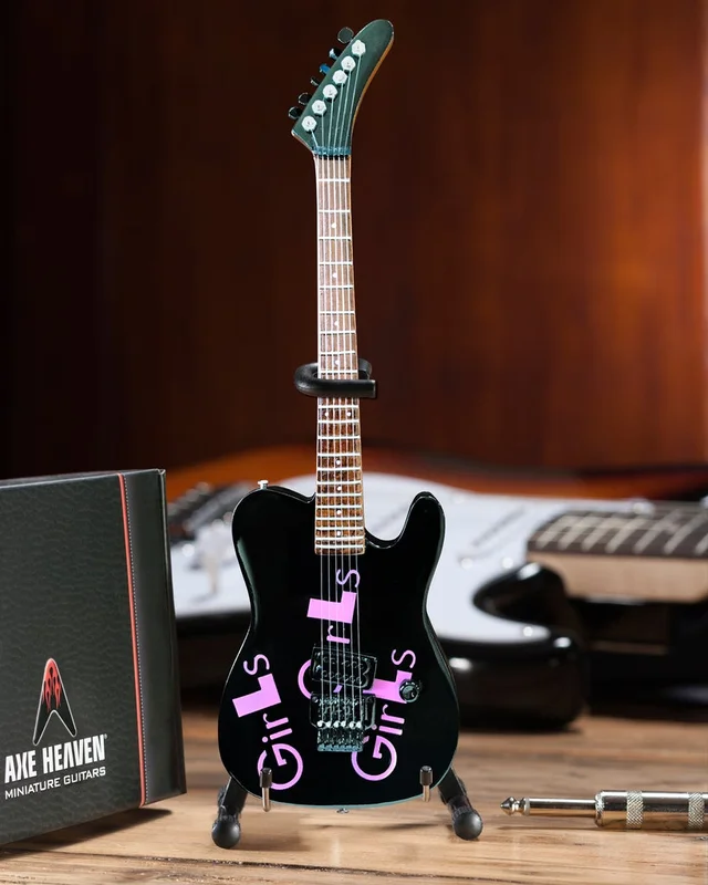 MOTLEY CRUE -  MICK MARS - GIRLS, GIRLS, GIRLS BLACK MINI GUITAR