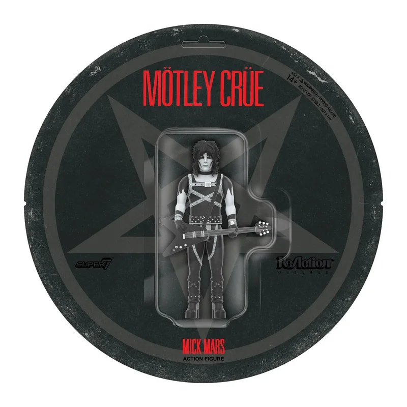 MOTLEY CRUE MICK MARS (SHOUT AT THE DEVIL) REACTION FIGURE WAVE 02 - BLACK/WHITE