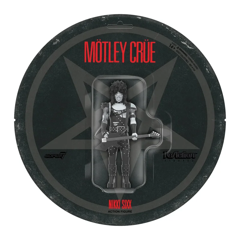 MOTLEY CRUE NIKKI SIXX (SHOUT AT THE DEVIL) REACTION FIGURE WAVE 02 - BLACK/WHITE